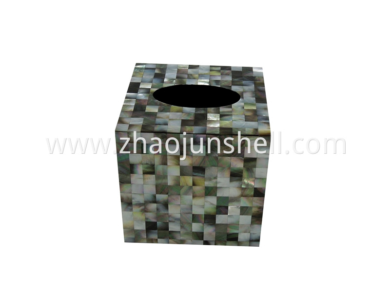 black mother of pearl tissue box